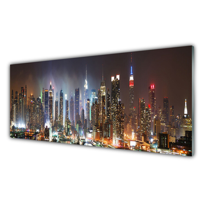 Pintura acrílica Noite na cidade de Nova York