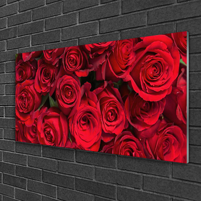 Pintura acrílica Rosas Vermelhas Flores Natureza