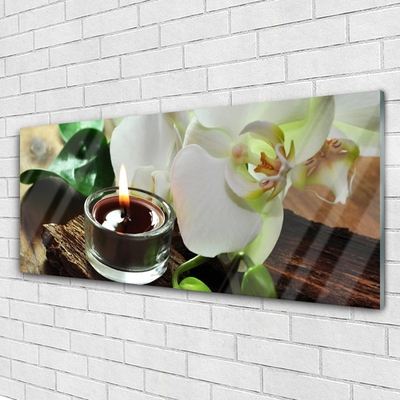 Quadro acrílico Vela Orquídea Spa