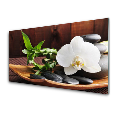 Pintura acrílica Bambu Zen Orquídea Branca
