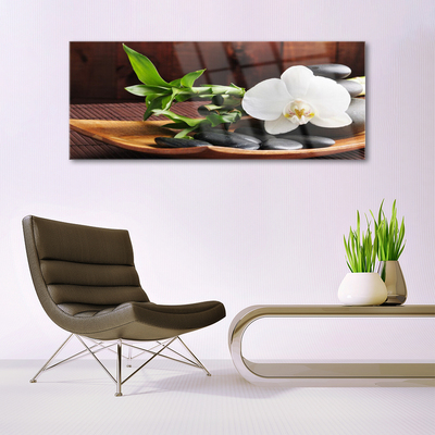 Pintura acrílica Bambu Zen Orquídea Branca