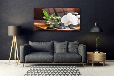 Pintura acrílica Bambu Zen Orquídea Branca