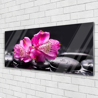 Quadro acrílico Flores Pedras Zen Spa