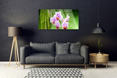 Quadro acrílico Flores de orquídea de bambu zen