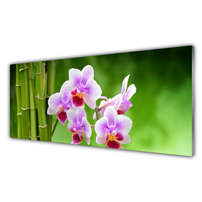Quadro acrílico Flores de orquídea de bambu zen