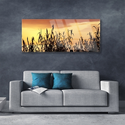 Pintura acrílica Folhas Sunset Meadow Field