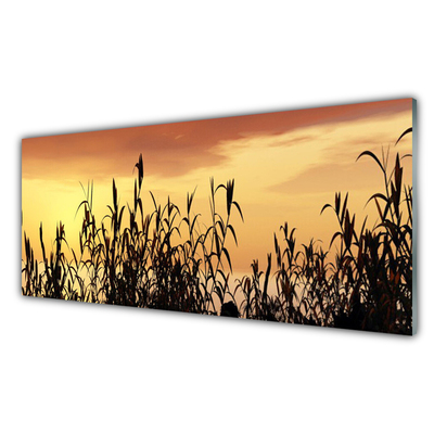 Pintura acrílica Folhas Sunset Meadow Field