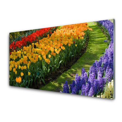Pintura acrílica Flores Jardim Tulipas