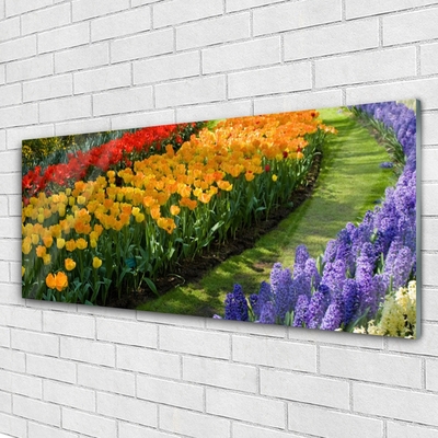 Pintura acrílica Flores Jardim Tulipas