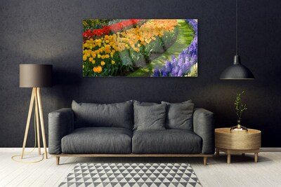 Pintura acrílica Flores Jardim Tulipas