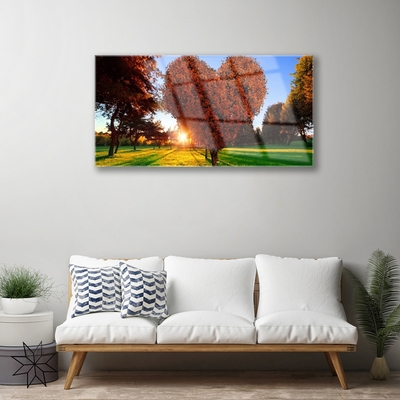 Quadro acrílico Árvore Coração Natureza