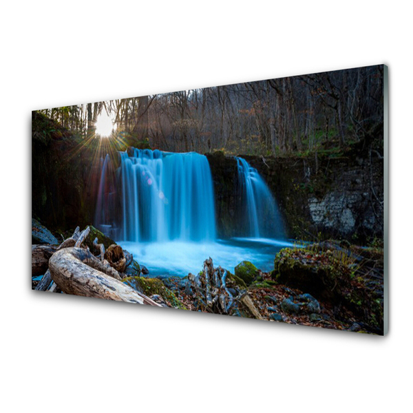 Pintura acrílica Cachoeira do Sol Natureza