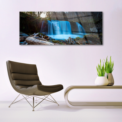 Pintura acrílica Cachoeira do Sol Natureza