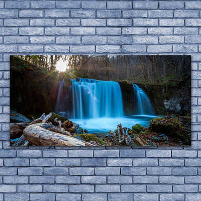 Pintura acrílica Cachoeira do Sol Natureza