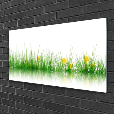 Quadro acrílico Natureza Grama Flores