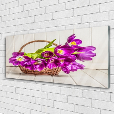 Quadro acrílico Flores em uma cesta