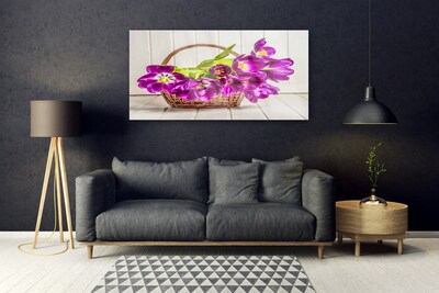 Quadro acrílico Flores em uma cesta