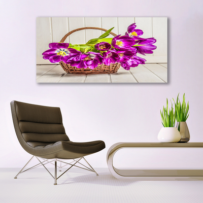 Quadro acrílico Flores em uma cesta