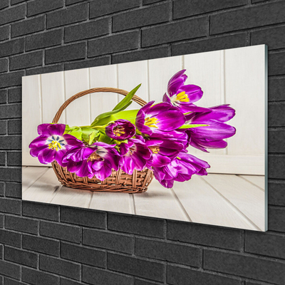 Quadro acrílico Flores em uma cesta
