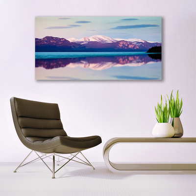 Quadro acrílico Paisagem de lagos e montanhas