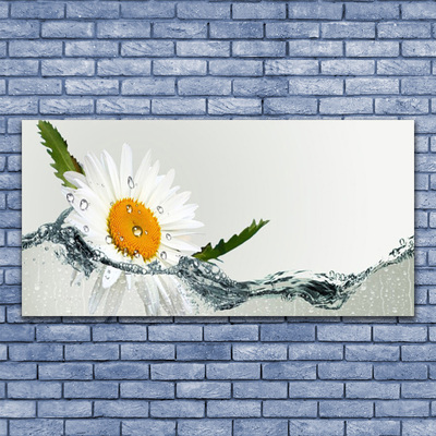 Pintura acrílica Margarida na planta aquática