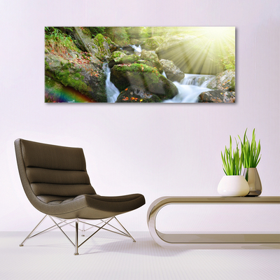 Quadro acrílico Cachoeira Rainbow Nature Stream