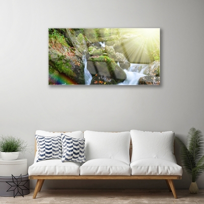 Quadro acrílico Cachoeira Rainbow Nature Stream