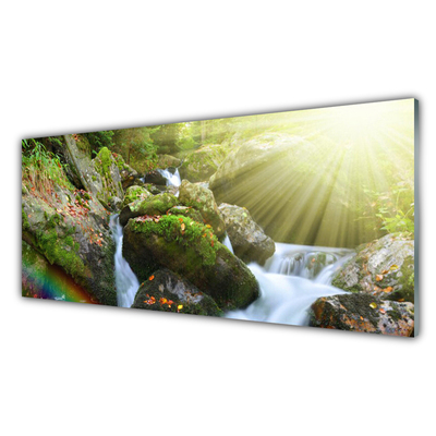 Quadro acrílico Cachoeira Rainbow Nature Stream