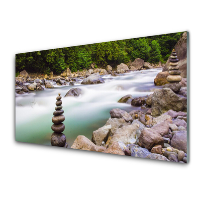 Quadro acrílico Rio Riacho da Floresta Montanhas