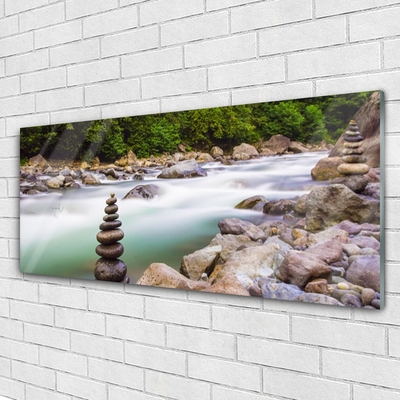 Quadro acrílico Rio Riacho da Floresta Montanhas