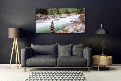 Quadro acrílico Rio Riacho da Floresta Montanhas