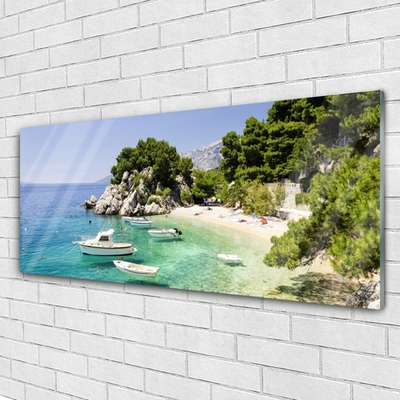 Quadro acrílico Barcos Sea Beach Rocks
