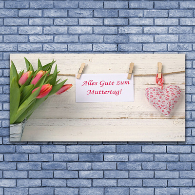 Quadro acrílico Arte de coração de tulipas