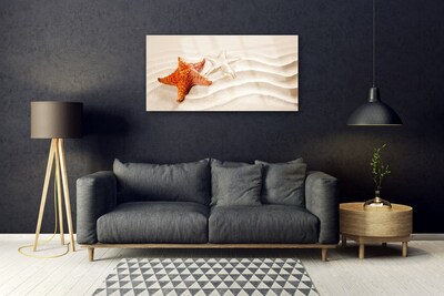 Quadro acrílico Estrela do mar na areia da praia