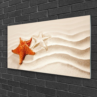 Quadro acrílico Estrela do mar na areia da praia