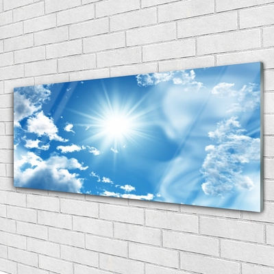 Pintura acrílica Sol Nuvens Céu Azul