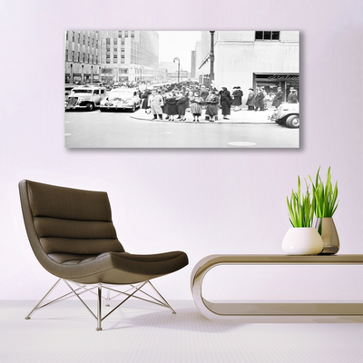 Quadro acrílico História da Cidade Retro