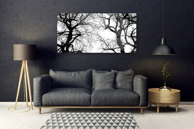 Quadro acrílico Árvores Natureza Preto e Branco