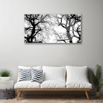 Quadro acrílico Árvores Natureza Preto e Branco
