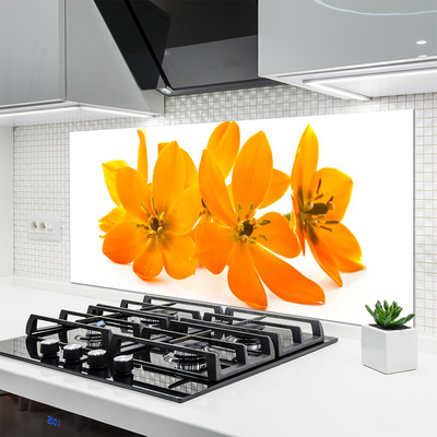Painel vidro cozinha Flores de plantas de laranjeira