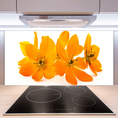 Painel vidro cozinha Flores de plantas de laranjeira