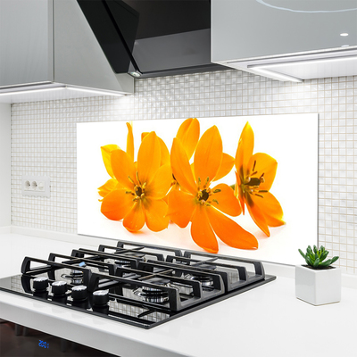 Painel vidro cozinha Flores de plantas de laranjeira