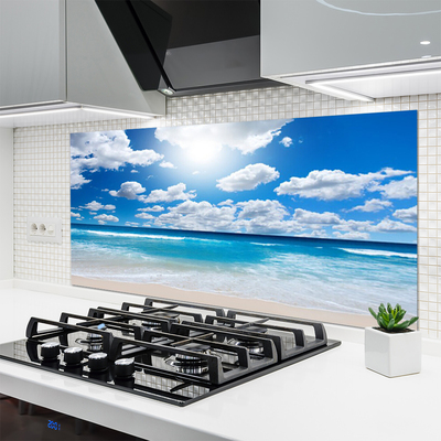 Painel cozinha Mar Praia Nuvens Paisagem