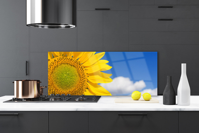 Painel vidro cozinha Girassol Céu Nuvens