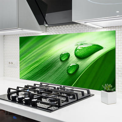 Painel cozinha Gotas de água de folhas