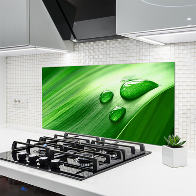 Painel cozinha Gotas de água de folhas