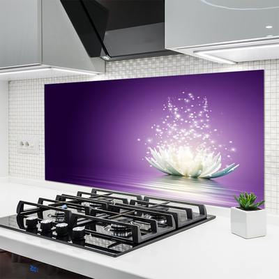 Painel vidro cozinha Planta de flor de lótus
