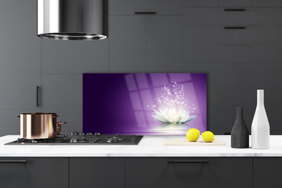 Painel vidro cozinha Planta de flor de lótus