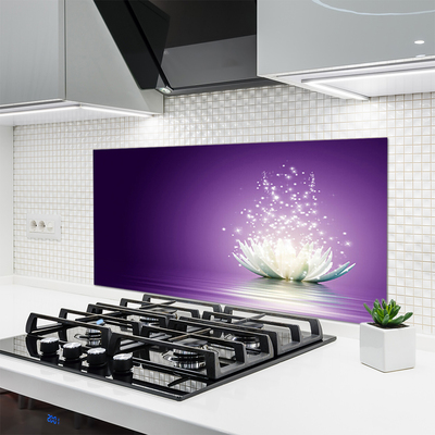 Painel vidro cozinha Planta de flor de lótus