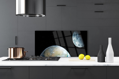 Painel vidro cozinha Lua Terra Espaço